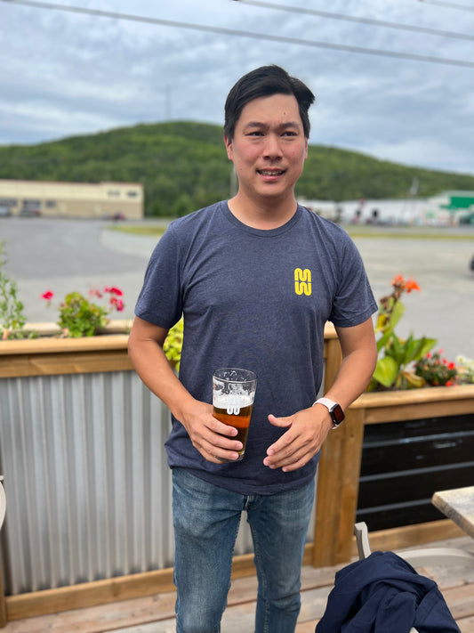 T-shirt bleu chiné «vague»