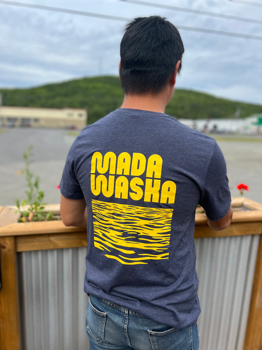 T-shirt bleu chiné «vague»